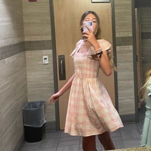 pink plaid dress